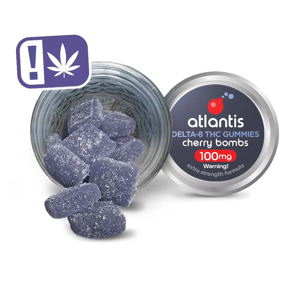 2000mg-Cherry-Bomb-Gummies.png Atlantis Organic Delta 8 Cherry Bombs Gummies - Image 1
